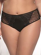 Classic briefs, embroidery, sheer inlays, slightly higher waist